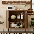 thumbnail image 3 of FANRAL 31.5" Wide Fluted Sideboard Buffet Cabinet with Sliding Door,Adjustable Shelves,Multi-Functional Storage Console for Kitchen Dining Room Living Room,Walnut Storage Cabinet, 3 of 7