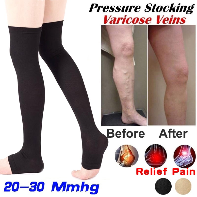 Thigh High Compression Stockings 20-30mmHg With Open Toe For Men And ...