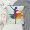 thumbnail image 2 of FACANNAP Ballerina Silhouette Short Plush Pillowcase 1PC Pillow Cover Home Decor 18x18in, 2 of 5