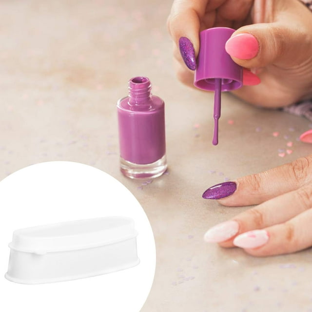 SHOWERORO 2 Pcs Conteneur de Trempage d'Ongles Blanc pour une Utilisation Facile Rangement Professionnel et à Domicile