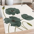 thumbnail image 1 of Floral Decorative Rug, Poppy Flowers Vivid Petals Buds Pastoral Purity Mother Earth Nature Design, Quality Carpet for Bedroom Dorm and Living Room, 6 Sizes, Grey Teal, by Ambesonne, 1 of 4