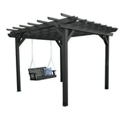 Highwood Bodhi 10' x 12' Pergola Set with 5ft Weatherly Porch Swing - Outdoor, Eco-friendly, Synthetic Wood