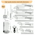 thumbnail image 6 of REDUSK 9 Piece Stainless Steel Kitchen Knife Set with Sharpener, Premium Knife Block Set with 360° Rotating Base , Anti-Slip Ergonomic Handle, Dishwasher Safe, Sliver, 6 of 13