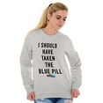 thumbnail image 3 of Should Have Taken Blue Pill Nerdy Unisex Plus Fleece Graphic Sweatshirt Brisco Brands 2X, 3 of 5