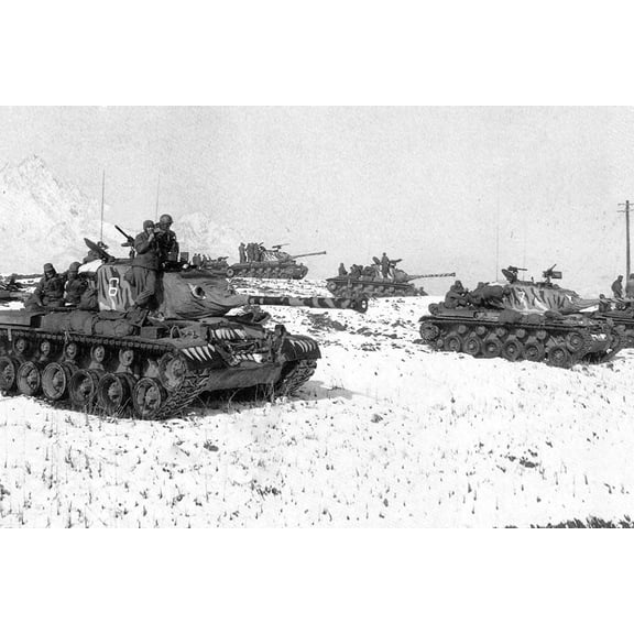 24x36 gallery poster, US M46 Patton tanks, Korean War