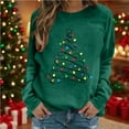 thumbnail image 2 of Tqyyweavej Christmas Shirts for Women Crewneck Merry Christmas Tree Long Sleeve Shirt Xmas Holiday Party Pullover Sweater Tops, 2 of 5