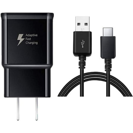 OEM Samsung Galaxy S8 S9 S10 Plus Huawei P20 P30 Lite Adaptive Fast Charger USB-C 3.1 Type-C Cable Kit Fast Charging USB Wall Charger AC Home Power Adapter [1 Wall Charger + 4 FT Type-C Cable] Black