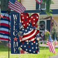 thumbnail image 4 of Welcome 4th of July Three Heart Garden Flag Happy Independence Day Double Sided Vertical Rustic Burlap Farmhouse Small Yard Seasonal Holiday Outdoor Decor 12.5 × 18 Inch, 4 of 6