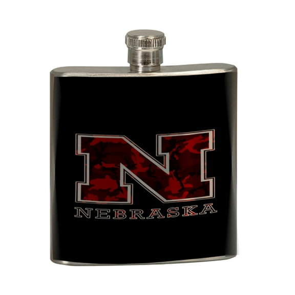 KuzmarK 6 oz. Stainless Steel Pocket Hip Liquor Flask - Nebraska Red Camouflage