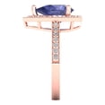 thumbnail image 3 of 2.36 ct Pear Cut Simulated Tanzanite with Simulated Diamond Halo Accents 14K Rose Gold Womens Engagement Ring, 3 of 5