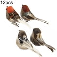 thumbnail image 2 of 12Pcs Artificial Animal Bird Spadger Sparrow with Clip Home Garden Tree Ornament, 2 of 8