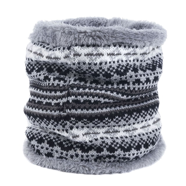 Neck Warmer Winter Knit Fleece Lined Neck Gaiter Heat Thermal Ski Tube Circle Loop Snowboard Half Face