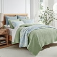 thumbnail image 5 of Levtex Home - English Forest Green Quilt Set - Full/Queen Quilt and Two Standard Shams - Leaves - Green, Blue, White - Quilt (88x92in.) and Shams (20x26in.) - Reversible - Cotton, 5 of 7