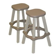 Leisure Accents 26" Tall Barstool Patio Set Outdoor Indoor Taupe/Beige, 2-Pack