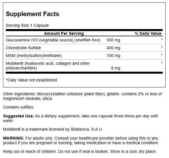 Swanson Glucosamine, Chondroitin and Msm with Mobilee 90 Capsules