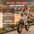 thumbnail image 6 of Seemoon Electric Dirt Bike for Adults 3OOOW 52V 25Ah 1300Wh 38 mh 105 miles 160Nm 40 degree Climb 20x4 inch Fat Tire Front Suspension Disc Brakes, 6 of 9