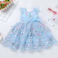 thumbnail image 3 of IDOPIP Toddler Baby Girl Butterfly Dress Butterflies Embroidery Formal Wedding Party Princess Dresses, 3 of 7
