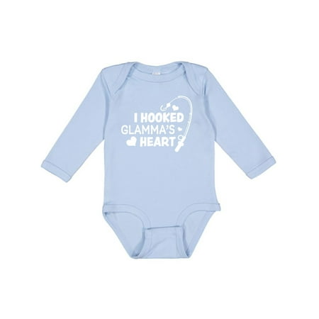 

Inktastic I Hooked Glamma s Heart with Fishing Rod Boys or Girls Long Sleeve Baby Bodysuit