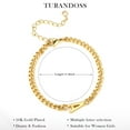 thumbnail image 2 of IEFSHINY Dainty Gold Bracelets for Women, 16K Gold Plated Dainty Gold Letter Charm Bracelet for Women Teen Girls Gold Jewelry for Women Trendy, 2 of 6
