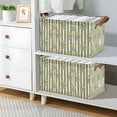 thumbnail image 2 of Yayeee Foldable Storage Basket for Shelves Waterproof Cloth Bins with Handles, Green Stripe Flowers, 2 of 7