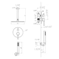 thumbnail image 5 of CoSoTower Dome shower system Shower head combination set wall mounted with 10 inch shower head and hand held shower head, brushed nickel finish, 5 of 7