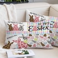 thumbnail image 2 of Easter Pillow Covers 24"x36", Spring Leopard Prints Colorful Bunny Eggs Striped Soft Brushed Microfiber Breathable Throw Pillow Covers, Decorative Pillowcase with Zipper for Couch Sofa Bedroom, 2 of 9
