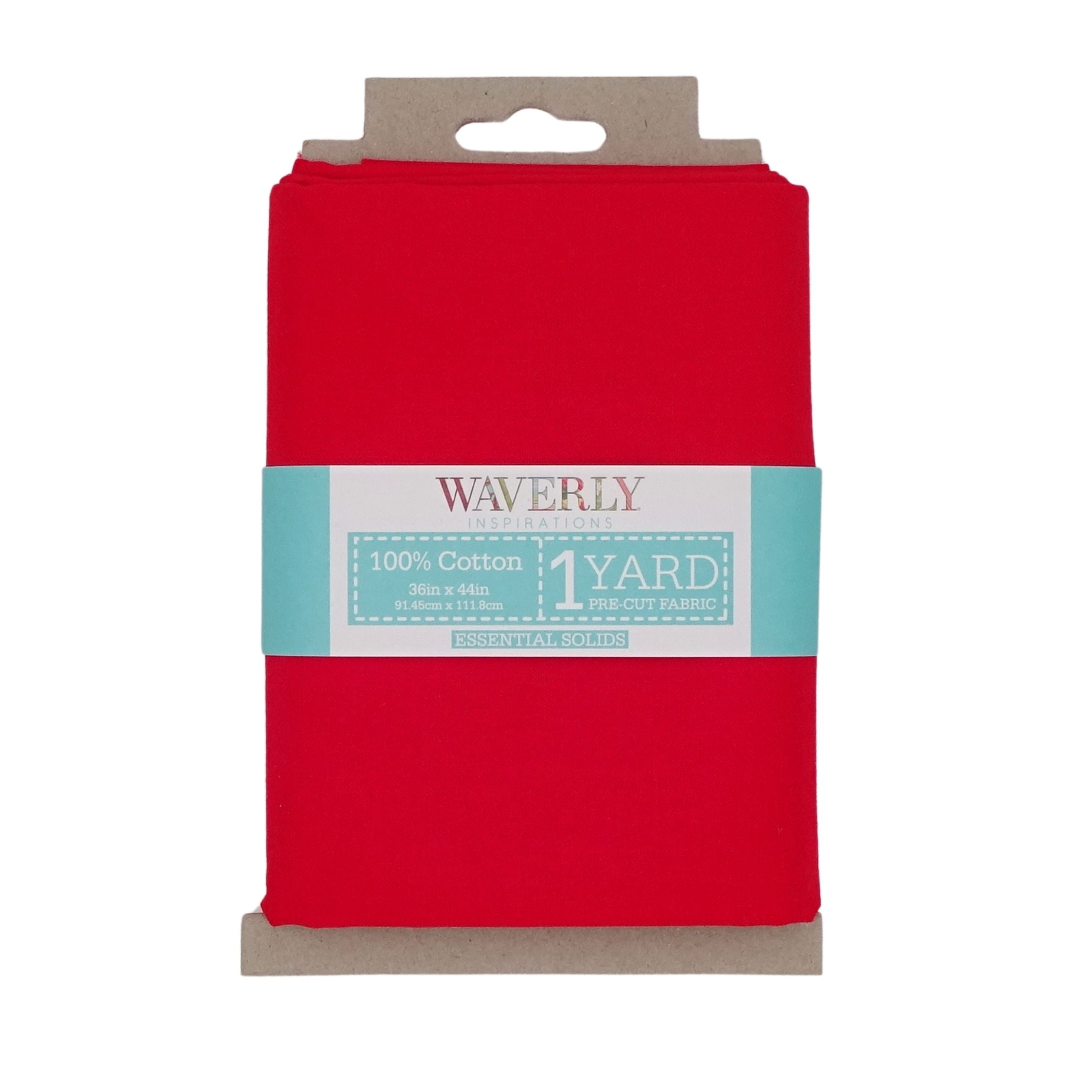 (2 pack) Waverly Inspirations 1 Yard Cut 100% Cotton Solid Fabric, Poppy, 44" Wide for Quilting & Sewing
