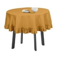 thumbnail image 1 of Vargottam Nappe à Volants pour Cuisine et Salle à Manger, Housse de Table Décorative en Coton Uni, Ronde, Jaune - 64 Pouces de Diamètre, 1 of 9