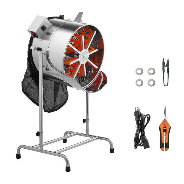 KFFKFF Tondeuse Électrique pour Feuilles de Bourgeon, Tondeuse de Bourgeon Inclinable de 18 Po avec Lames Tranchantes en Acier Inoxydable, Vitesse Réglable, Machine de Coupe Hydroponique avec Sac de Collecte