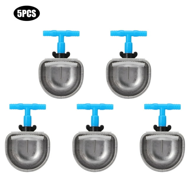 Herwey 5Pcs Stainless Steel Automatic Rabbit Drinker Nipple Drinking Bowl Waterer Farm Accessory,Rabbit Water Bowl,Rabbit Drinker