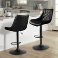 thumbnail image 6 of Waleaf Upholstered Bar Stools Set of 2, Adjustable Counter Height Leather Dining Bar Stools with Back, 6 of 8