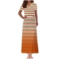 thumbnail image 1 of Vestido Corto de Verano de la Moda de las Mujeres Impreso de Manga Corta Cuello Redondo Tobillo de Longitud Vestido Casual, 1 of 5
