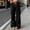 Black, variant on WIZUTIZ Women's Solid Color Wide Leg Jogger Pants High Rise Elastic Drawstring Waist Side Pockets Long Length Casual Trousers Comfy Soft Stretchy Everyday