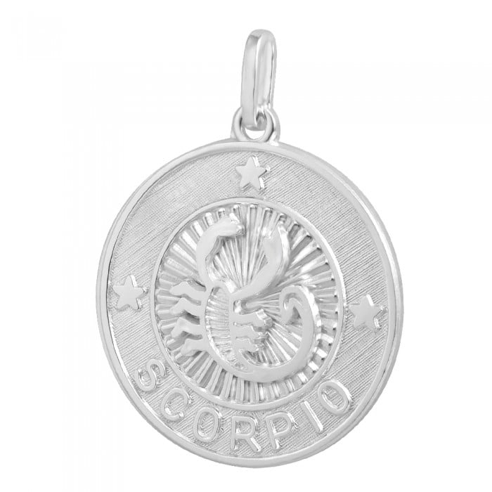 Ice Gold Sterling Silver Scorpio Pendant Necklace 16 Chain Com - Scorpio Pendant Necklace Silver