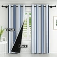 thumbnail image 2 of Lfeey Blackout Curtains 96 inches Long, Striped Printed Curtains for Bedroom, Insulated Lined, 42x96 inches, Navy and White, 2 Panels, 2 of 6