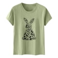 thumbnail image 3 of Tauxra Hauts d'Été à Manches Courtes pour Femmes, T-Shirts à Col Rond pour Femmes, Blouse T-Shirt Décontractée à Imprimé de Pâques, 3 of 5