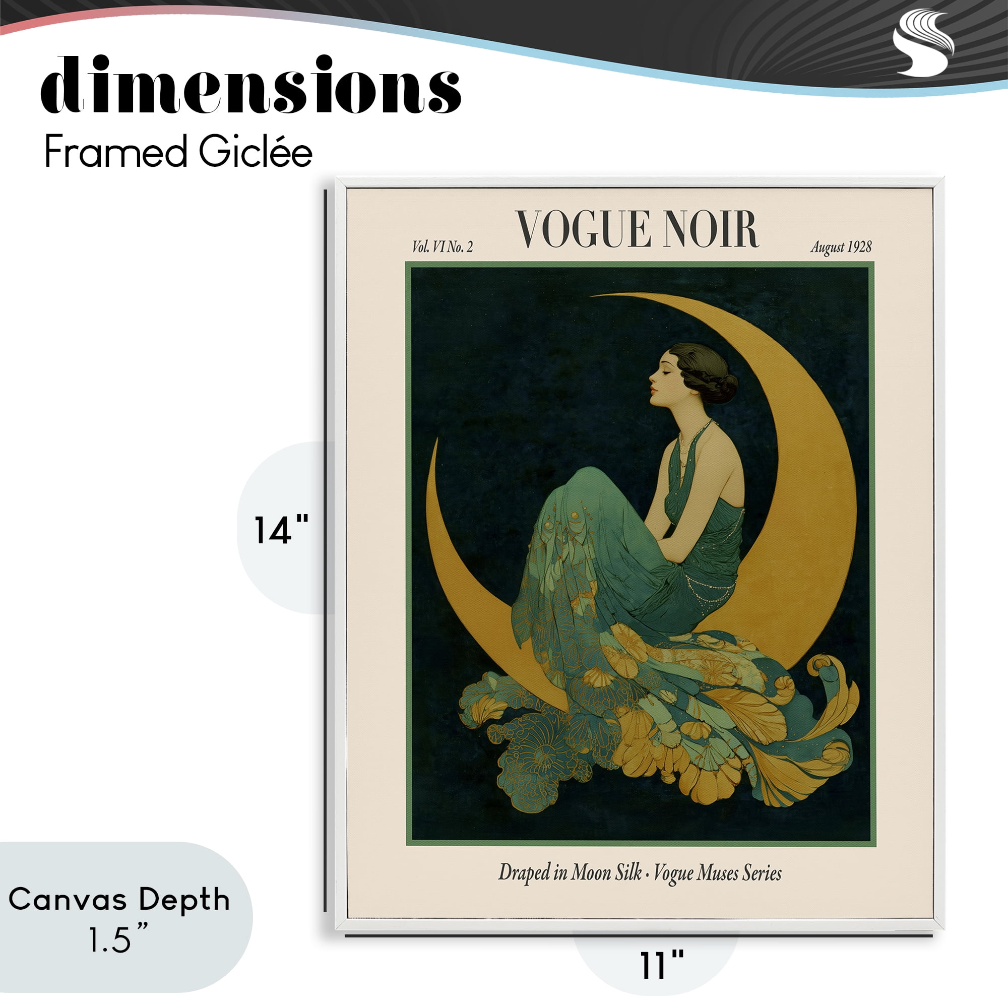 Stupell Industries Draped In Moon Silk White Framed Giclee Art, design by A Barefoot Stylist