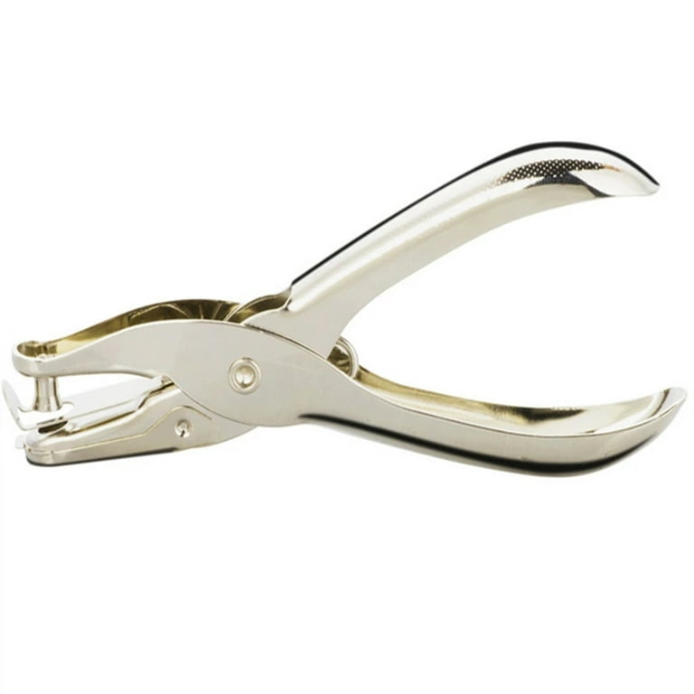 HEVIRGO 6mm Hole Puncher Single-hole Multifunctional Metal Hole Punch  Pliers for Ticket Silver Metal 