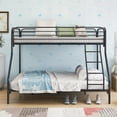 thumbnail image 2 of Heavy Duty Twin-Over-Full Metal Bunk Bed with Enhanced Guardrail, Easy Assembly in Black - Sturdy & Noise-Free, 2 of 10