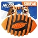 thumbnail image 1 of Pelota de fútbol de goma para perros Nerf con chirriador en espiral, naranja, 1 of 4