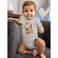 thumbnail image 2 of Cute Baby Sloth W Pumpkin. Bodysuit Infant -Image by Shutterstock,  6 Months, 2 of 4