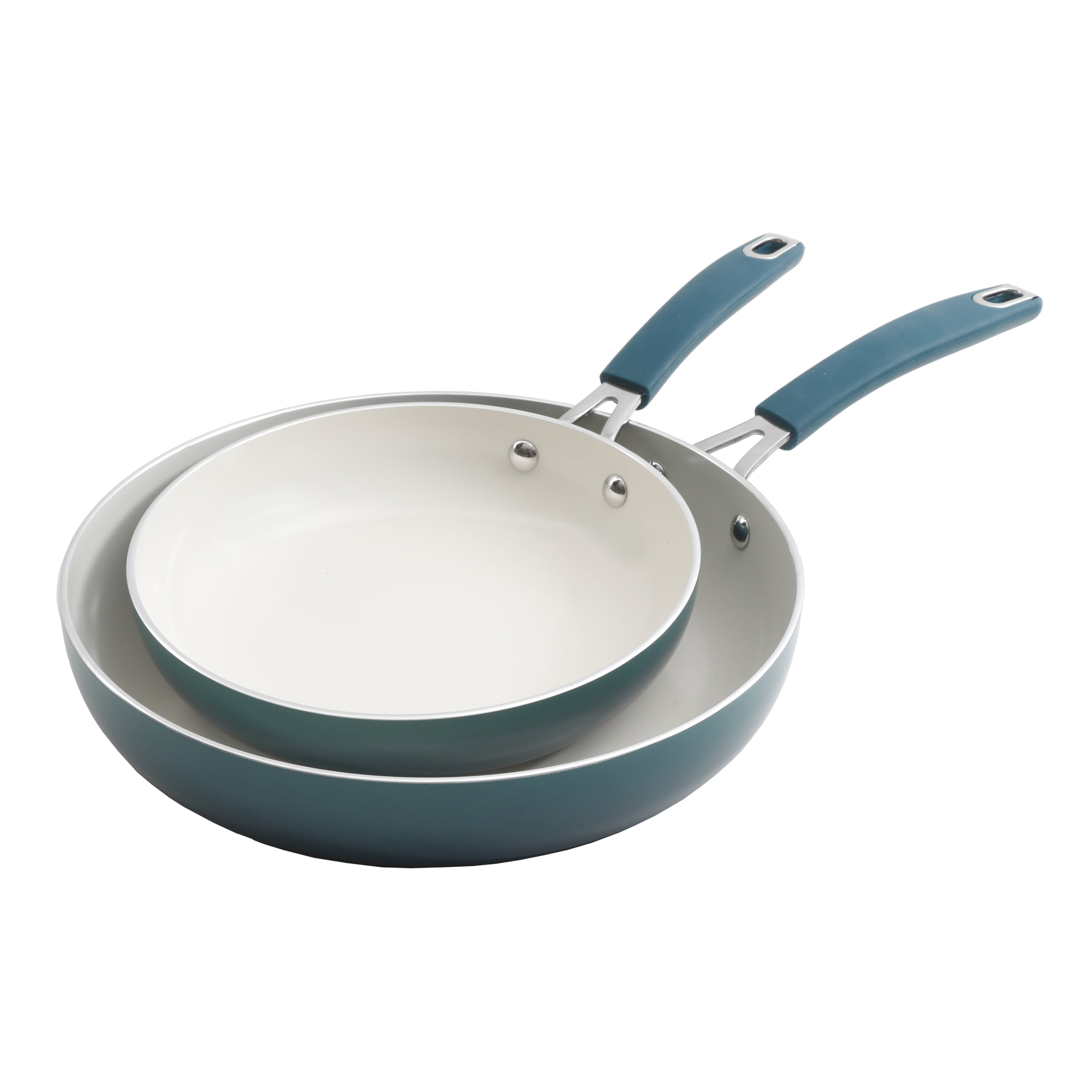 The Pioneer Woman Classic Belly Frying Pan Set, Ocean Teal, 2 Piece ...