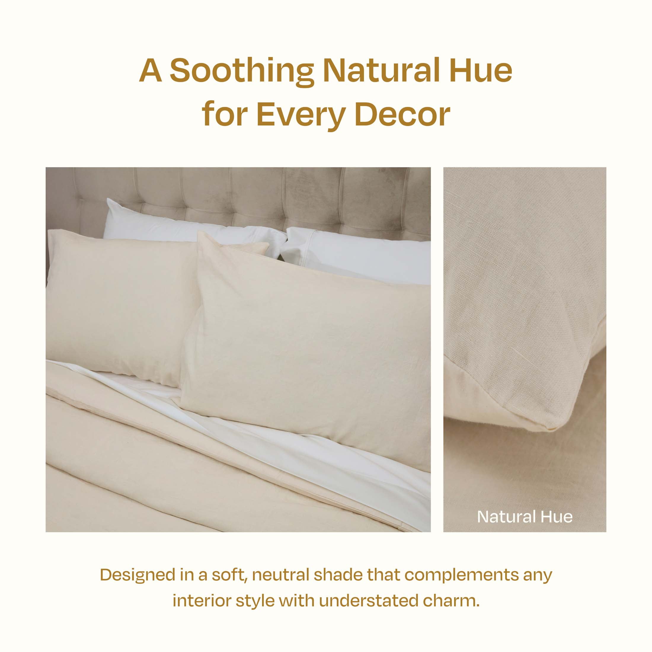 California Design Den Textured Duvet Covers Queen Size & Sham Set, 3 Piece Set Includes 92" x 90" Duvet & 2 Shams to Fit Queen Size Duvet Insert (Natural Linen Look Slub)