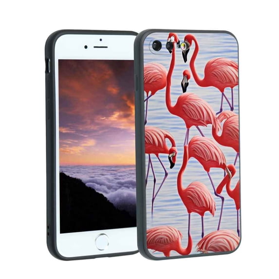 Flamingo-jpg Phone Case, Degined for iPhone 7 Plus Case Men Women, Flexible Silicone Shockproof Case for iPhone 7 Plus