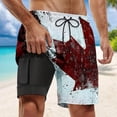 thumbnail image 1 of WILLBEST Pantalones Cortos de Verano para Hombre, Pantalones Cortos de Playa con Doble Capa Interior y Estampado A La Moda con Bolsillo, 1 of 3