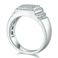 thumbnail image 3 of Moissanite Iced Out Rings for Men 925 Sterling Silver Diamond Pave Rings D/ E Color VVS1 Men's Moissanite Pinky Rings (Size:5-10), 3 of 7