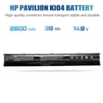 thumbnail image 3 of Batería de ordenador portátil NATNO KI04 de 38 Wh, 2600 mAh, 14,8 V, para HP Pavilion, 3 of 6