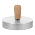 thumbnail image 1 of Stainless Steel Burger Press Round Shape Meat Pressing Tool with Wood Handle Bacon Grill Non-Stick Smooth Hamburger Press for Top Griddle Cooking, 1 of 8