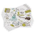 thumbnail image 1 of Ambesonne Popstar Party Place Mats Set of 4, Love Music Sketch, Standard Size, Khaki Pale Blue Brown, 1 of 6