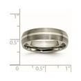 thumbnail image 6 of Chisel Titanium Brushed with Sterling Silver Inlay 6mm Band, 6 of 7